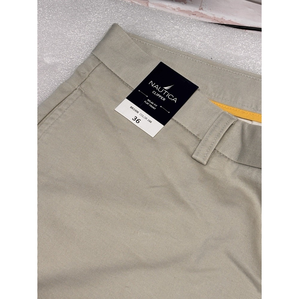 Nautica Men's Bottoms Classic Fit Clipper Short Beige Khaki Shorts Size 36 NWT - Picture 2 of 7